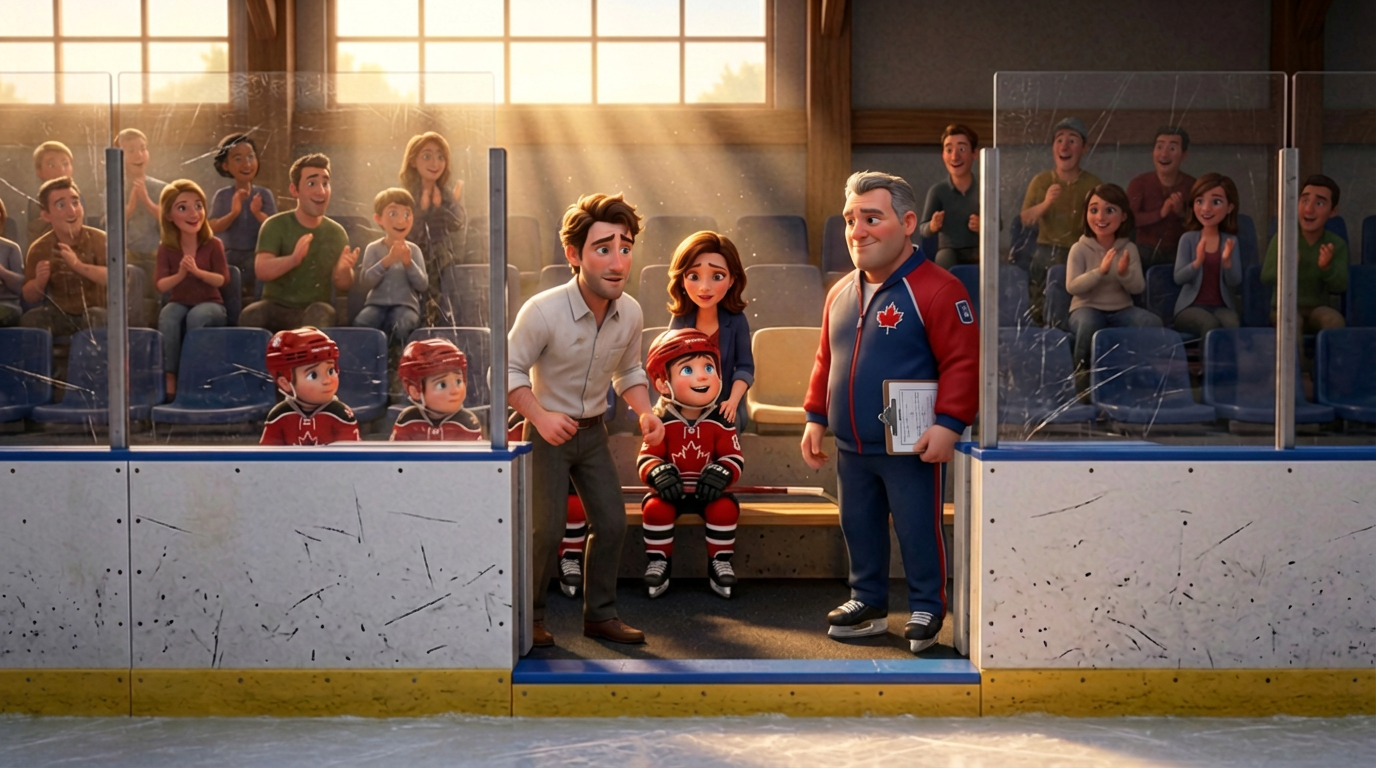 Coach Hank nod — the hockey game