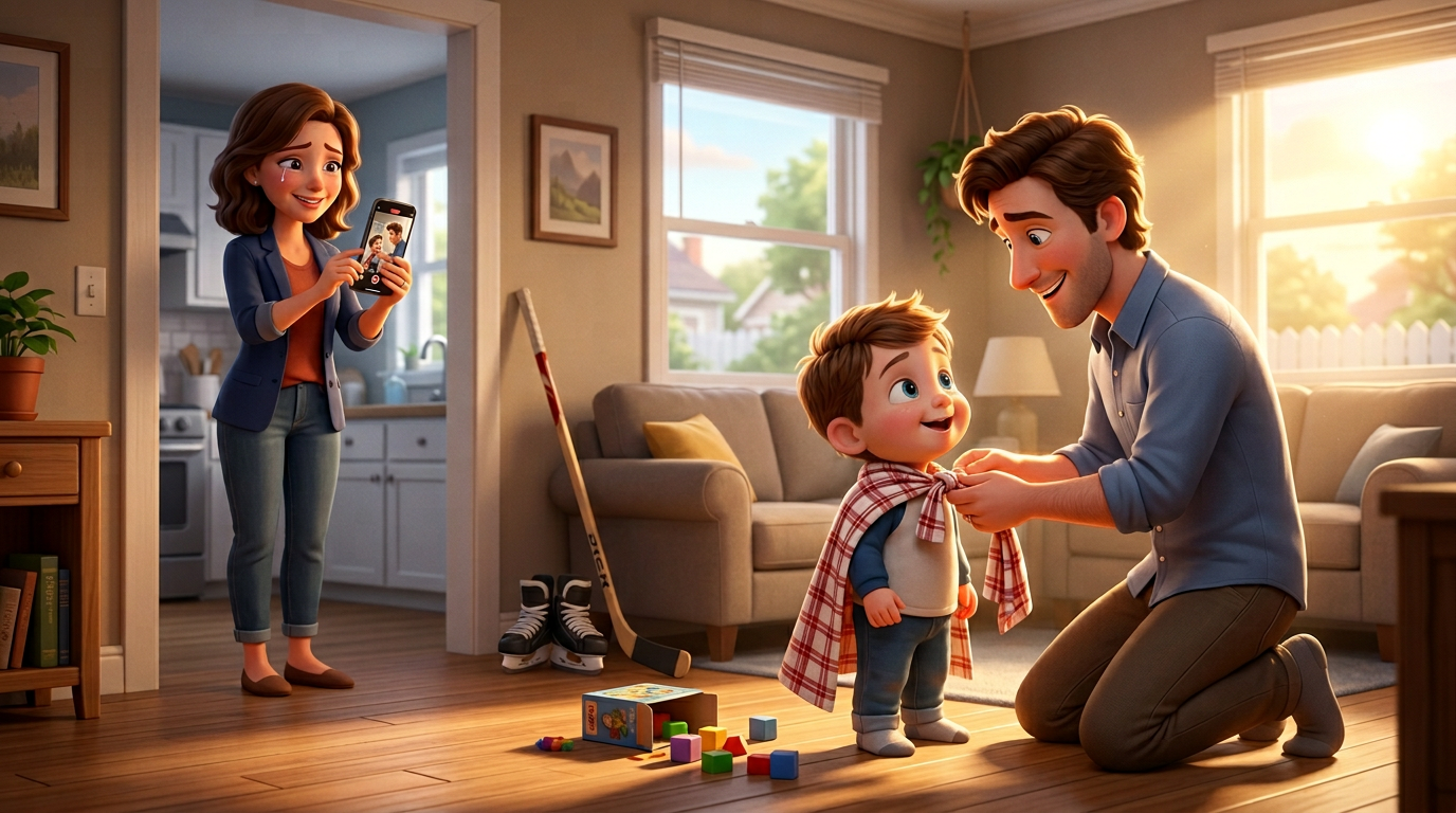 Little Hero Moments — tying the cape