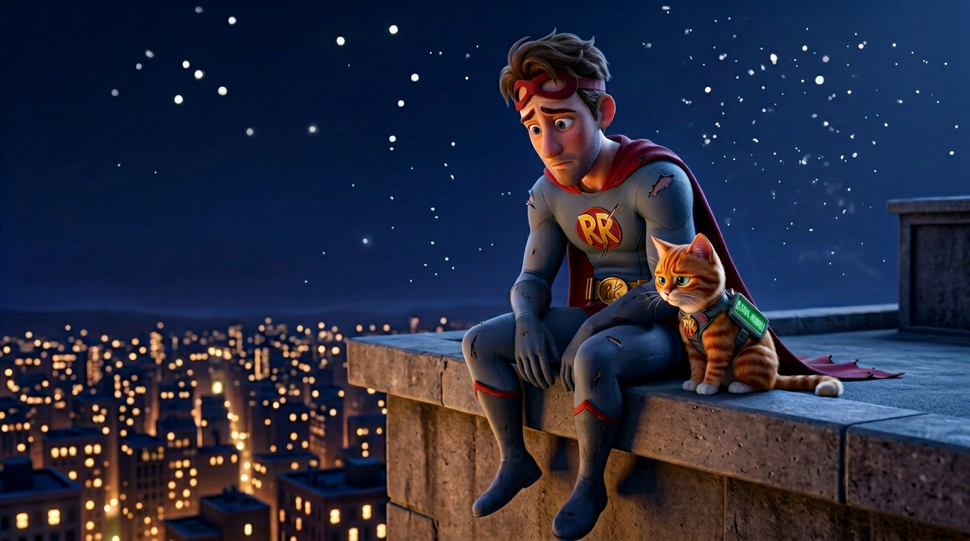 Rob and Maple on rooftop — Still Here