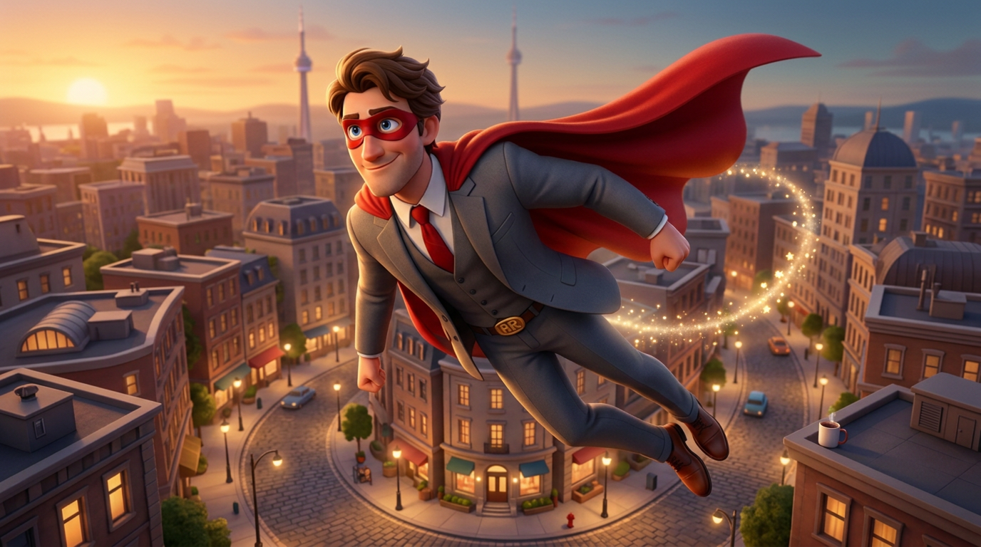 Rocket Rob in action over the city