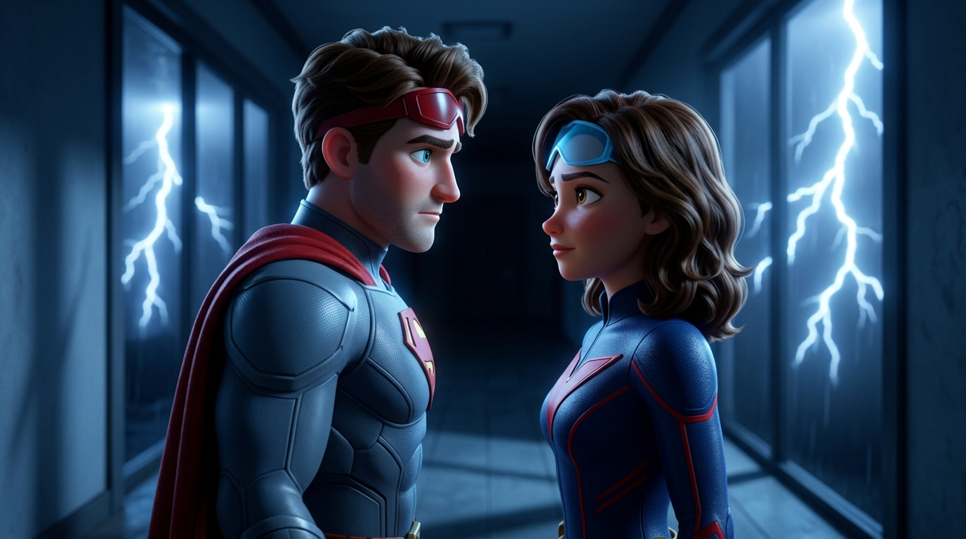 Before the Storm — hallway, two suits, lightning