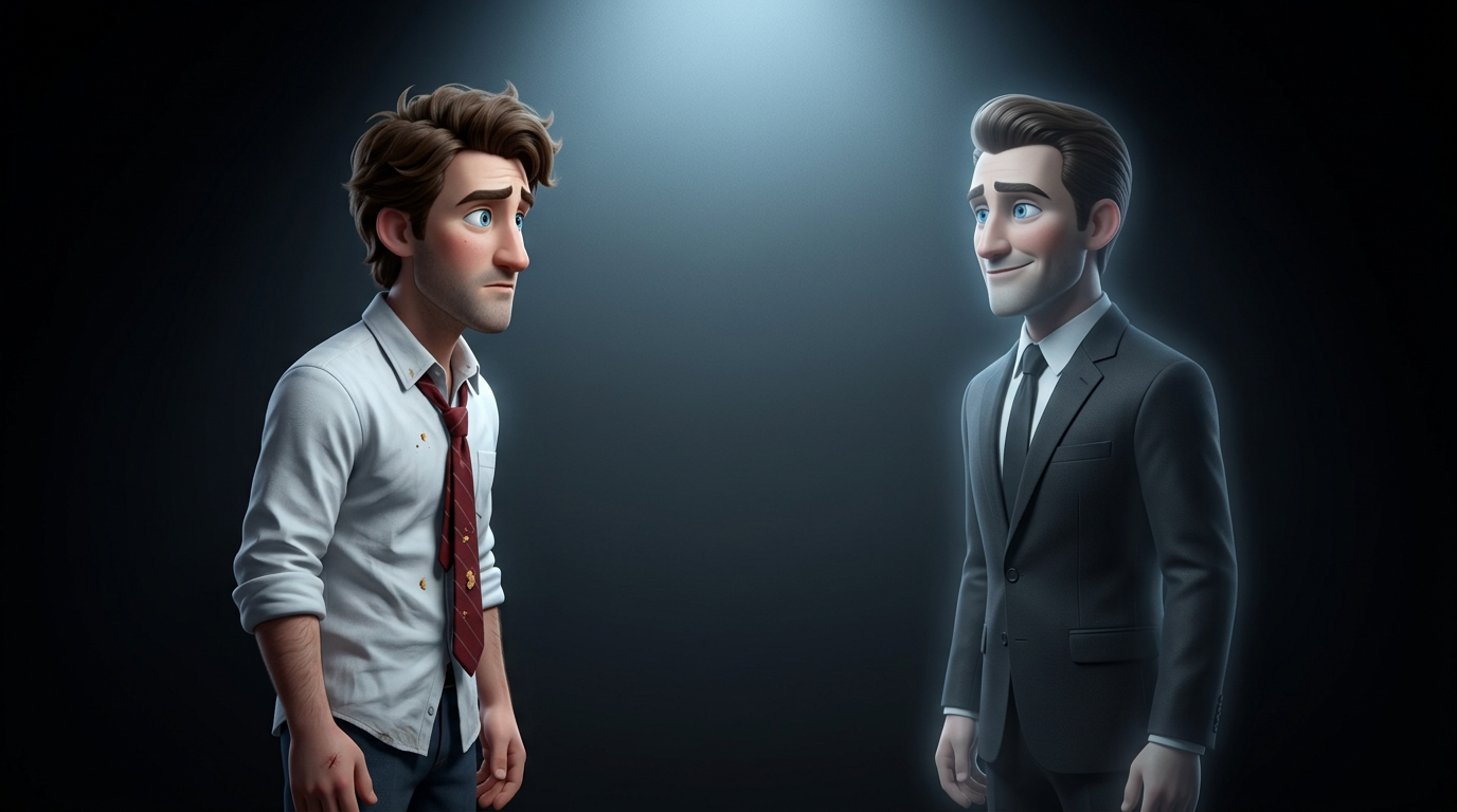 Shadow Dad — mirror confrontation