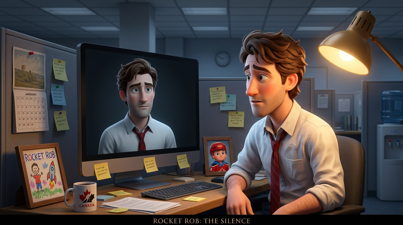 Shadow Dad — cubicle reflection