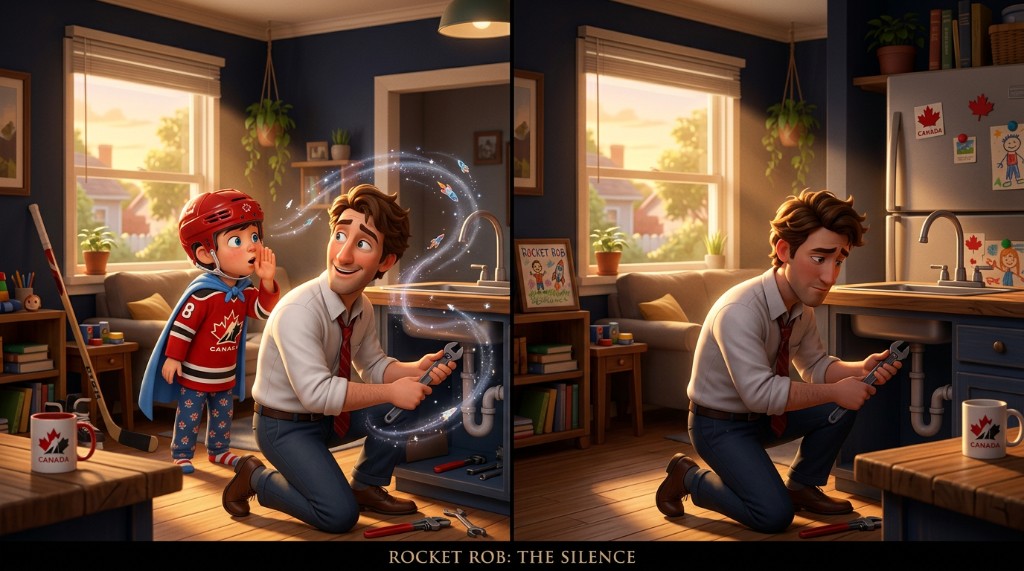 The Silence — split panel, before and after belief