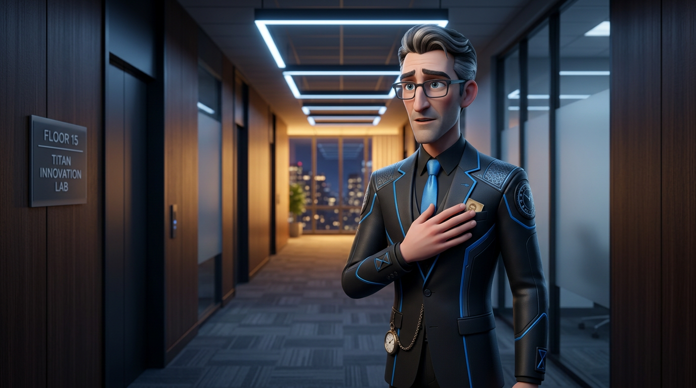 Victor Watt — hand drifting to jacket pocket, unconscious gesture